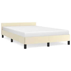 Bedframe zonder matras 120×190 cm kunstleer crème