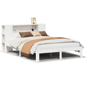 Bed met boekenkast zonder matras grenenhout wit 135×190 cm Bed met boekenkast zonder matras grenenhout wit 135×190 cm