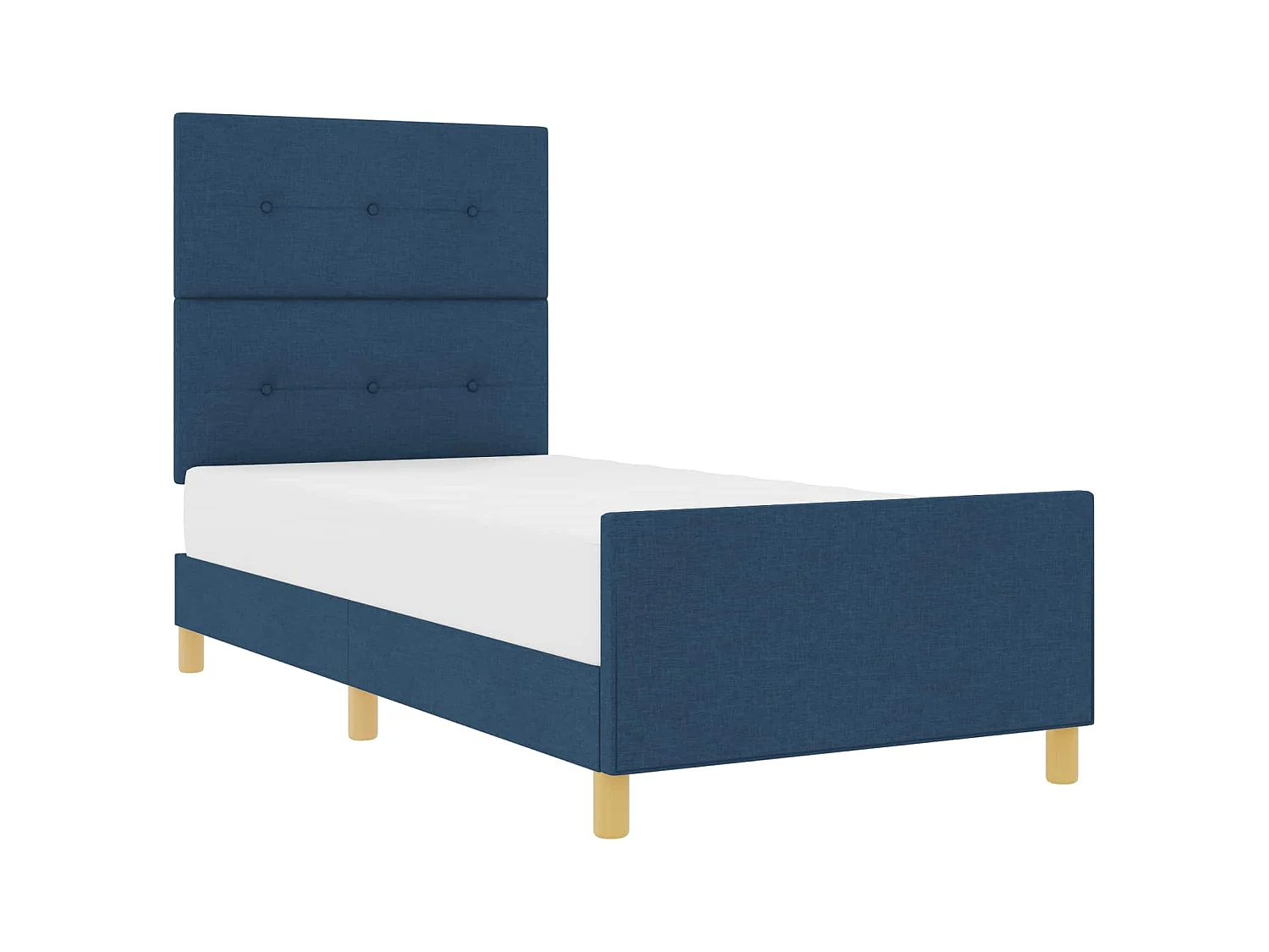 Bedframe met hoofdeinde Blauw 80 x 200 cm Stof