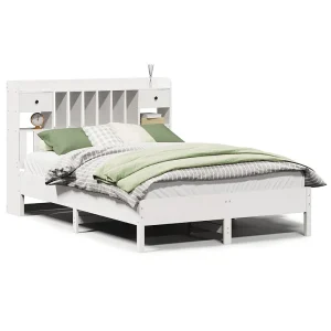 Bed met boekenkast zonder matras grenenhout wit 135×190 cm Bed met boekenkast zonder matras grenenhout wit 135×190 cm
