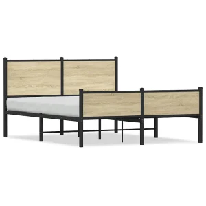 Bedframe zonder matras metaal sonoma eikenkleurig 150×200 cm Bedframe zonder matras metaal sonoma eikenkleurig 150×200 cm