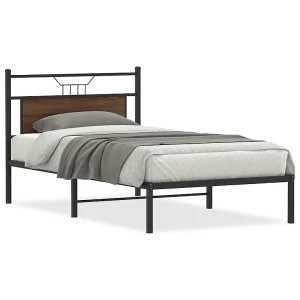 Bedframe zonder matras 107×203 cm spaanplaat bruin eikenkleurig Bedframe zonder matras 107×203 cm spaanplaat bruin eikenkleurig
