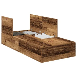 Bedframe met opslag Oud hout 200 x 100 x 31.5 cm Bewerkt hout Bedframe met opslag Oud hout 200 x 100 x 31.5 cm Bewerkt hout