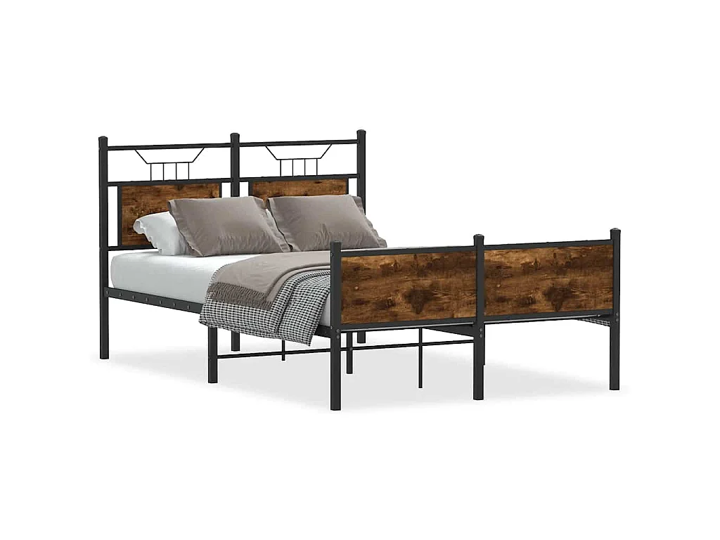 Bedframe zonder matras hout gerookt eikenkleurig 120x200 cm