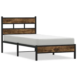 Bedframe met hoofdbord zonder matras sonoma eiken 90×200 cm Bedframe met hoofdbord zonder matras sonoma eiken 90×200 cm