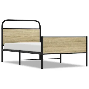 Bedframe zonder matras bewerkt hout sonoma eikenkleur 100x190cm
