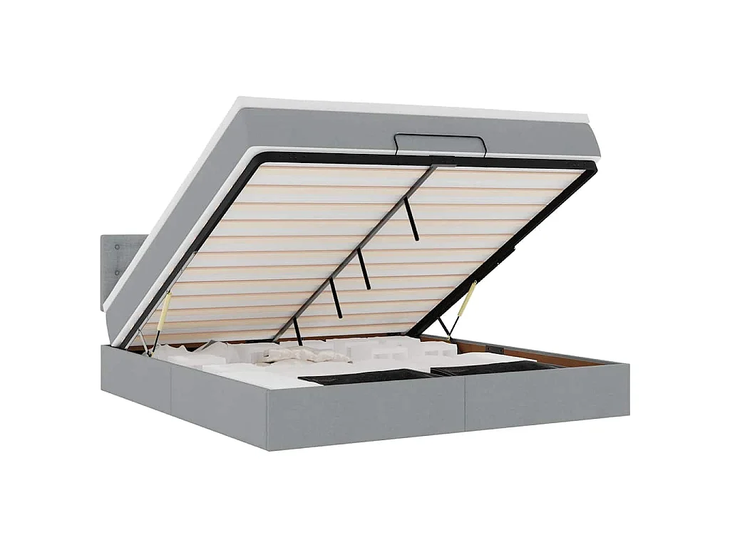 Bed met matras 160x200 cm stof lichtgrijs