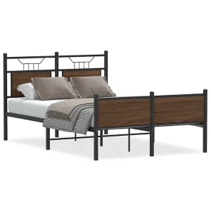 Bedframe zonder matras bewerkt hout bruin eikenkleur 120×190 cm Bedframe zonder matras bewerkt hout bruin eikenkleur 120×190 cm