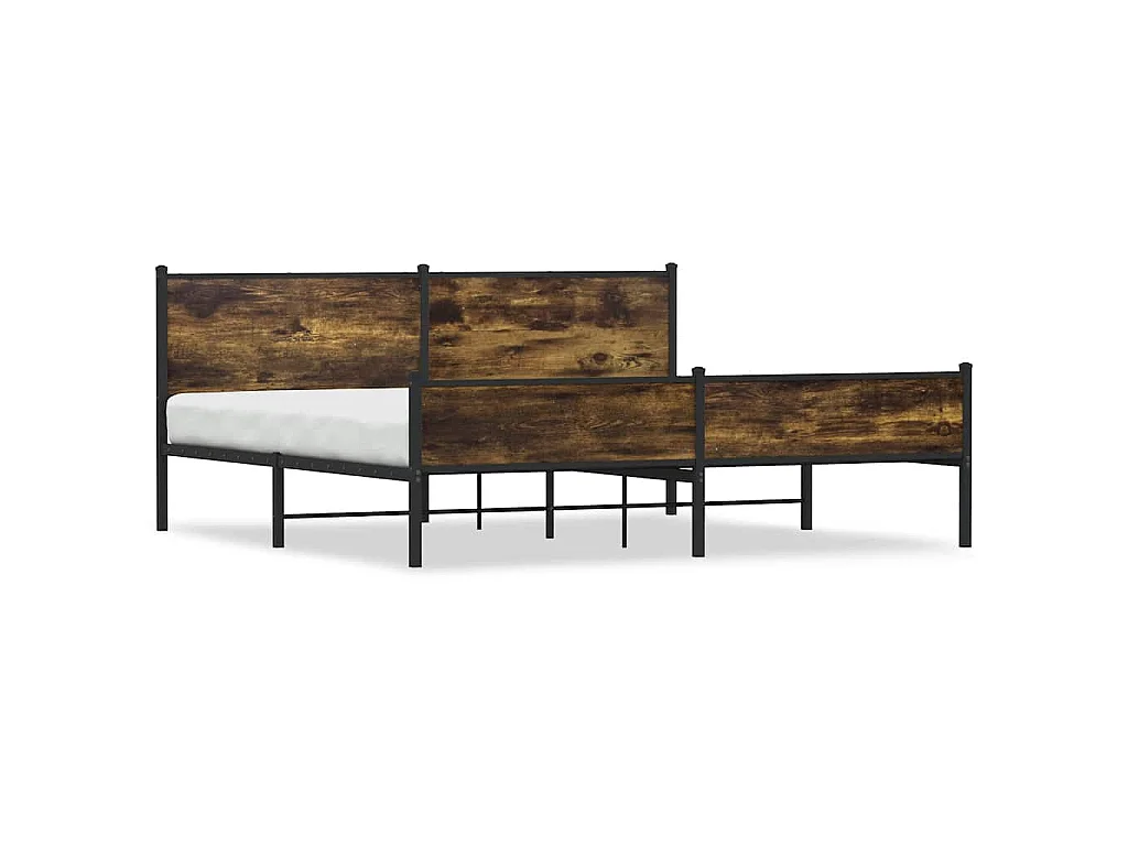 Bedframe zonder matras metaal gerookt eikenkleurig 200x200 cm