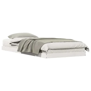 Bedframe Wit 213.5 x 104 x 9 cm Massief grenenhout Bedframe Wit 213.5 x 104 x 9 cm Massief grenenhout