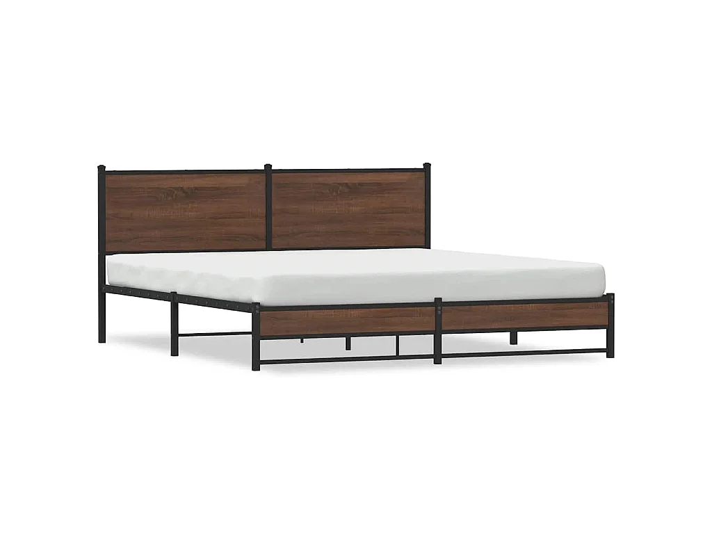 Bedframe zonder matras metaal bruin eikenkleur 180x200 cm