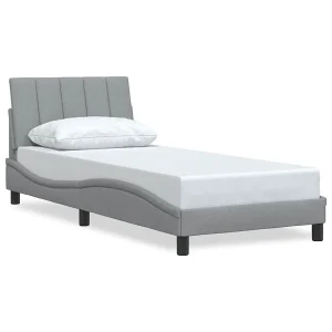Bedframe zonder matras "Hanko" 90×190 cm stof lichtgrijs