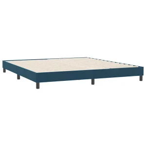 Bedframe zonder matras 180×220 cm fluweel donkerblauw Bedframe zonder matras 180×220 cm fluweel donkerblauw