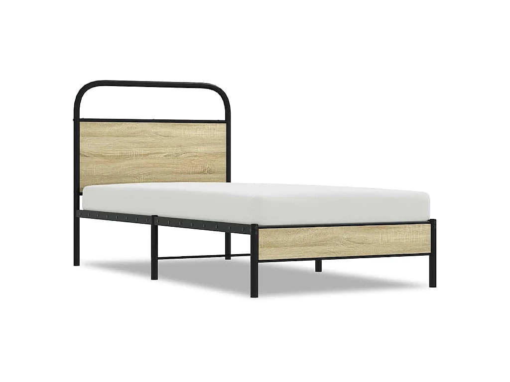 Bedframe zonder matras bewerkt hout sonoma eikenkleur 75x190 cm