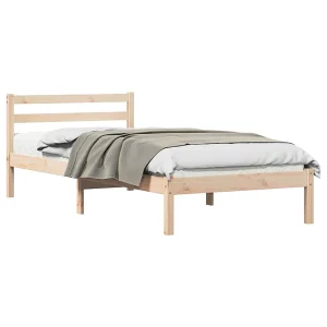 Bedframe met hoofdeinde Bruin 210 x 100 cm Massief grenenhout Bedframe met hoofdeinde Bruin 210 x 100 cm Massief grenenhout
