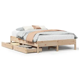 Bedframe zonder matras massief grenenhout 135×190 cm Bedframe zonder matras massief grenenhout 135×190 cm