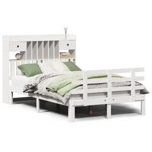 Bed met boekenkast zonder matras grenenhout wit 135×190 cm Bed met boekenkast zonder matras grenenhout wit 135×190 cm
