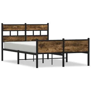 Bedframe zonder matras hout gerookt eikenkleurig 120×200 cm