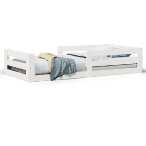 Bedframe zonder matras massief grenenhout wit 90×200 cm Bedframe zonder matras massief grenenhout wit 90×200 cm