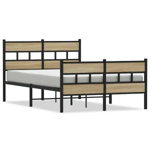 Bedframe zonder matras metaal sonoma eikenkleurig 120×200 cm Bedframe zonder matras metaal sonoma eikenkleurig 120×200 cm