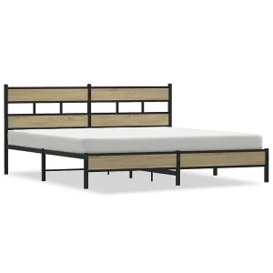 Bedframe zonder matras metaal sonoma eikenkleurig 180×200 cm Bedframe zonder matras metaal sonoma eikenkleurig 180×200 cm