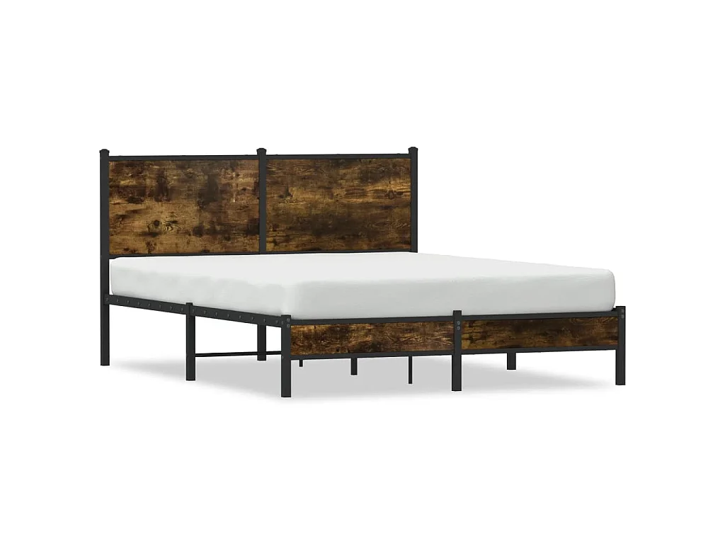 Bedframe zonder matras metaal gerookt eikenkleurig 150x200 cm
