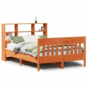 Bedframe zonder matras massief grenenhout wasbruin 135×190 cm Bedframe zonder matras massief grenenhout wasbruin 135×190 cm