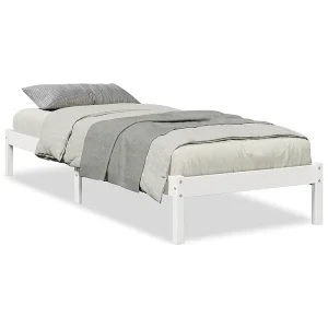 Bedframe extra lang zonder matras grenenhout wit 100×210 cm Bedframe extra lang zonder matras grenenhout wit 100×210 cm
