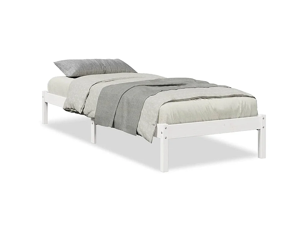 Bedframe extra lang zonder matras grenenhout wit 100x210 cm