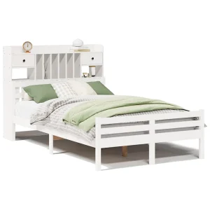 Bed met boekenkast zonder matras grenenhout wit 135×190 cm Bed met boekenkast zonder matras grenenhout wit 135×190 cm