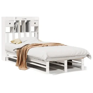 Bed met boekenkast zonder matras grenenhout wit 75×190 cm Bed met boekenkast zonder matras grenenhout wit 75×190 cm