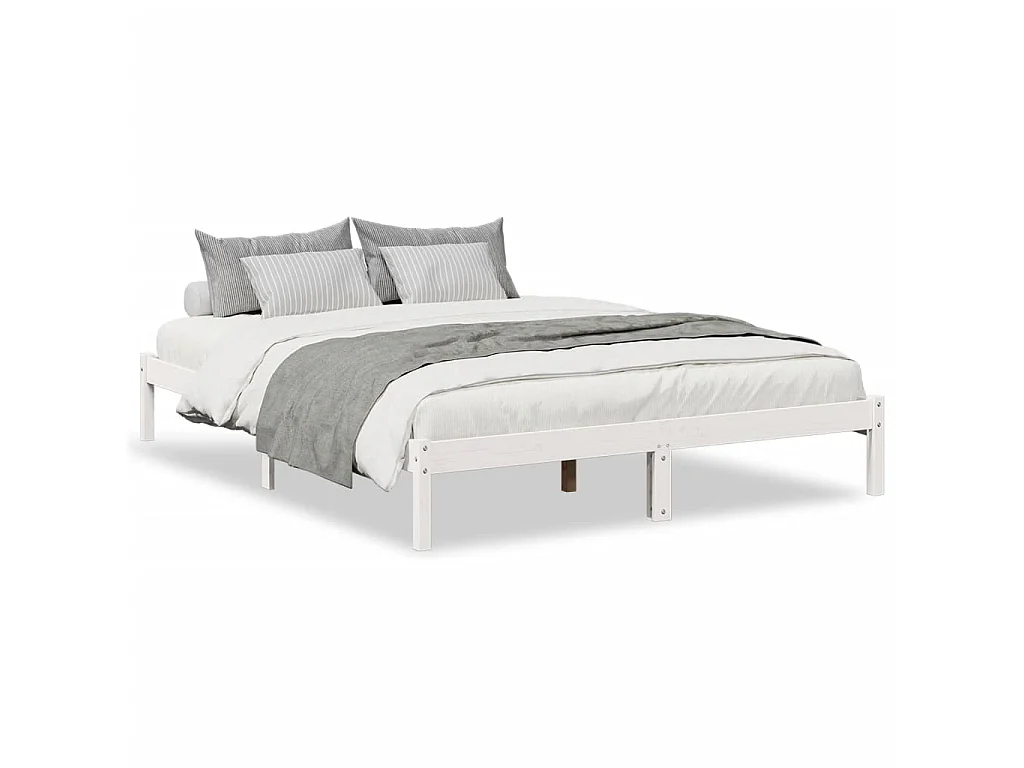 Bedframe extra lang zonder matras grenenhout wit 140x210 cm