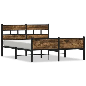 Bedframe zonder matras hout gerookt eikenkleurig 140×190 cm Bedframe zonder matras hout gerookt eikenkleurig 140×190 cm