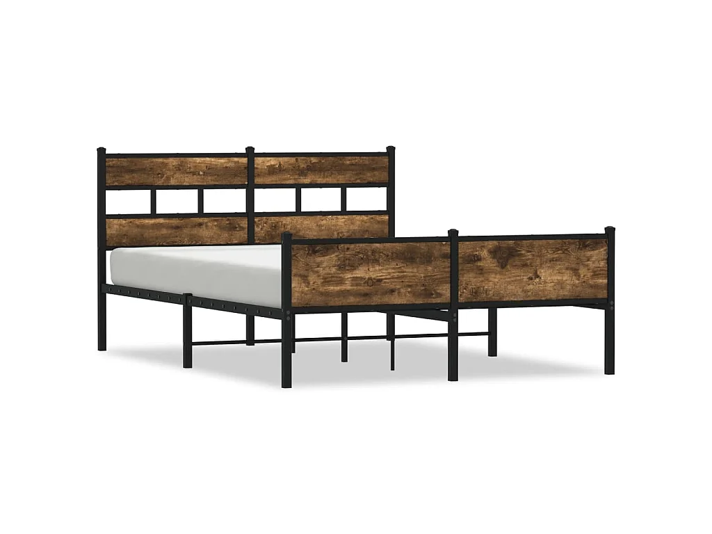 Bedframe zonder matras hout gerookt eikenkleurig 140x190 cm
