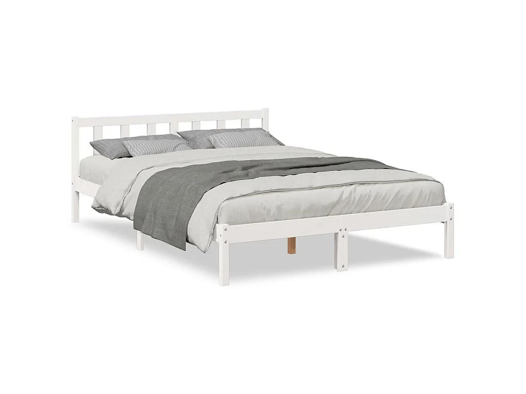 Bedframe extra lang zonder matras grenenhout wit 160x220 cm