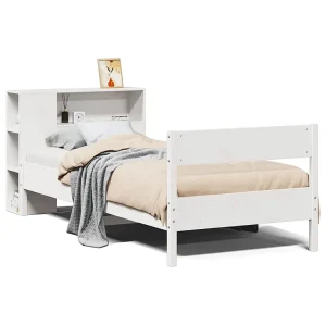Bed met boekenkast zonder matras grenenhout wit 75×190 cm Bed met boekenkast zonder matras grenenhout wit 75×190 cm