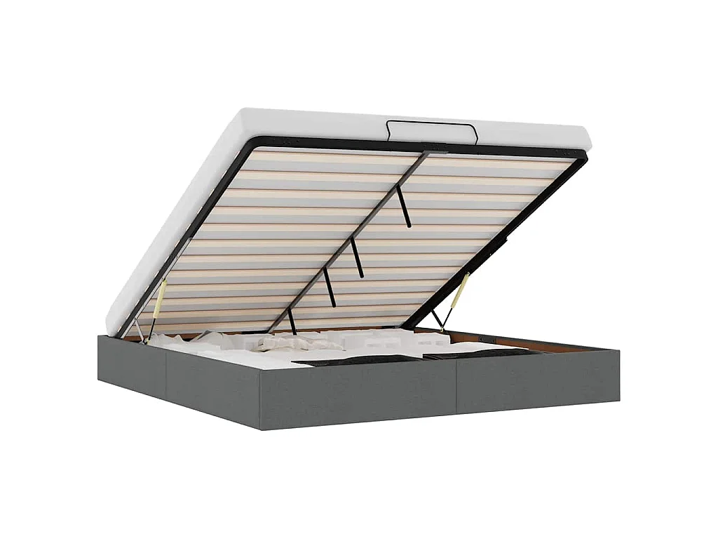 Bedframe zonder matras 160x200 cm stof donkergrijs