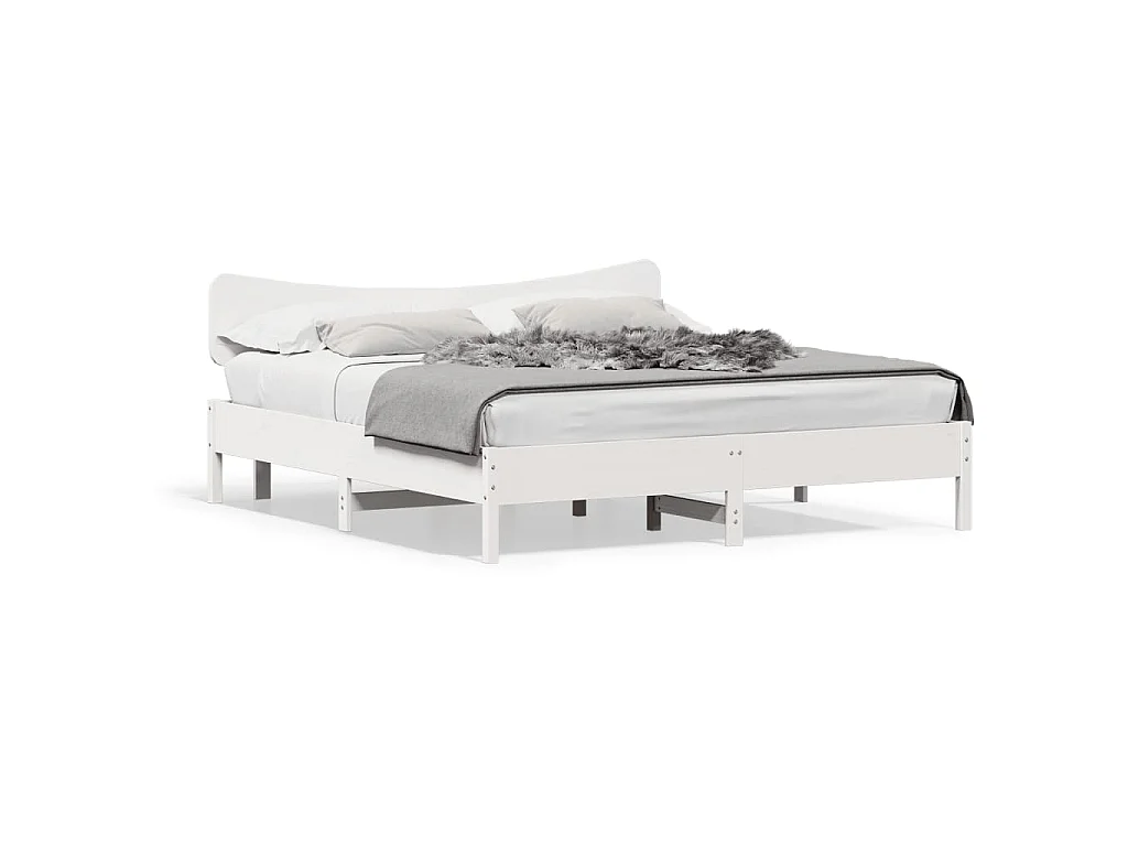 Bedframe zonder matras massief grenenhout wit 200x200 cm