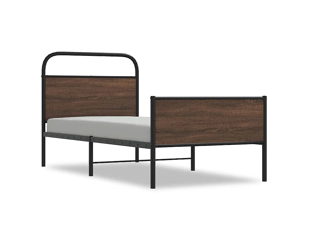 Bedframe zonder matras bewerkt hout bruin eikenkleur 107x203 cm