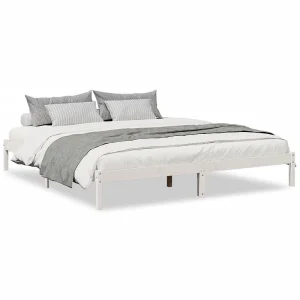 Bedframe extra lang zonder matras grenenhout wit 200×210 cm Bedframe extra lang zonder matras grenenhout wit 200×210 cm