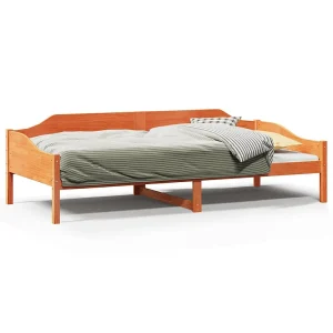 Bedframe zonder matras massief grenenhout wasbruin 80×200 cm Bedframe zonder matras massief grenenhout wasbruin 80×200 cm