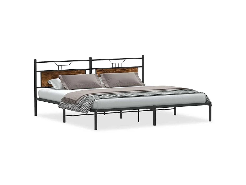 Bedframe zonder matras 200x200 cm spaanplaat gerookt eiken