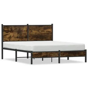 Bedframe zonder matras metaal gerookt eikenkleurig 140×190 cm Bedframe zonder matras metaal gerookt eikenkleurig 140×190 cm