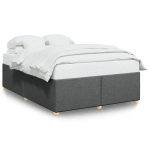 Bedframe zonder matras stof donkergrijs 140×190 cm Bedframe zonder matras stof donkergrijs 140×190 cm