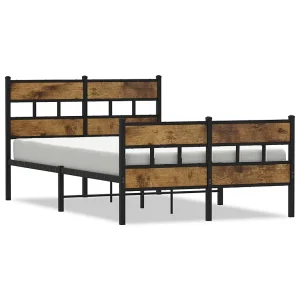 Bedframe zonder matras metaal gerookt eikenkleurig 120×190 cm