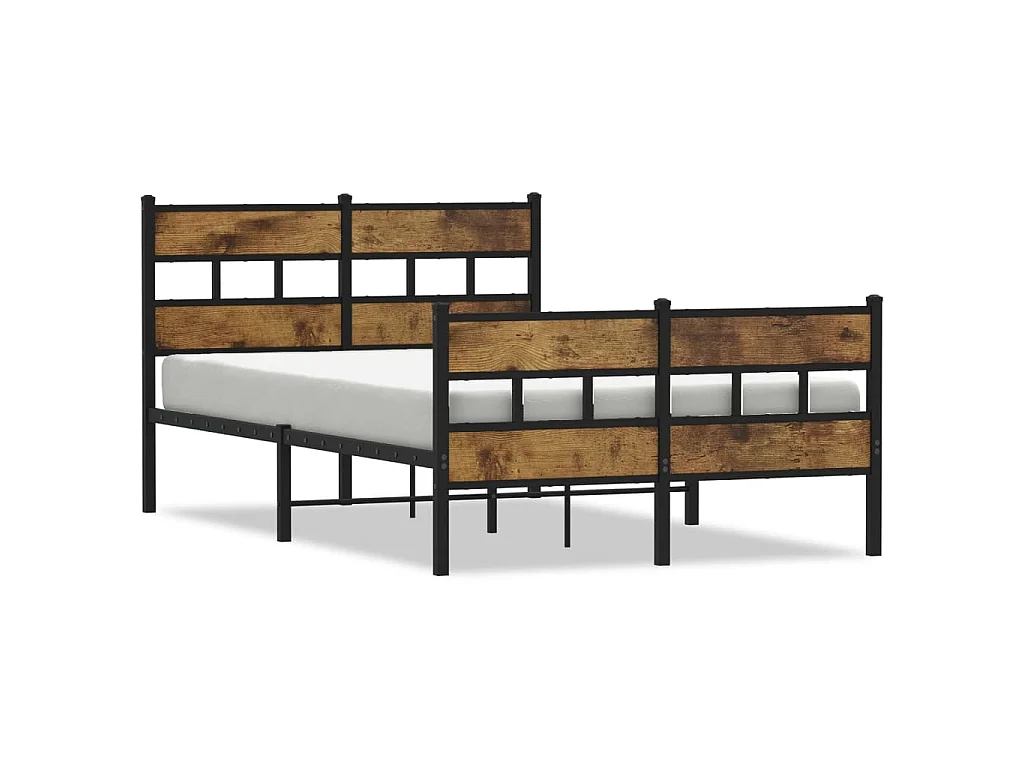 Bedframe zonder matras metaal gerookt eikenkleurig 120x190 cm