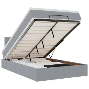 Bed met matras 120×190 cm stof lichtgrijs