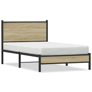 Bedframe zonder matras metaal sonoma eikenkleurig 100×200 cm