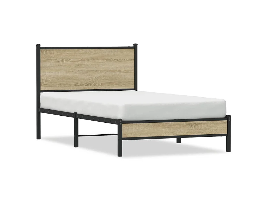 Bedframe zonder matras metaal sonoma eikenkleurig 100x200 cm