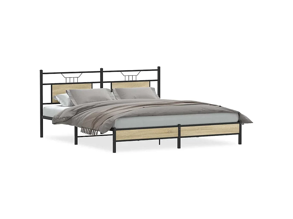 Bedframe zonder matras hout sonoma eikenkleurig 160x200 cm